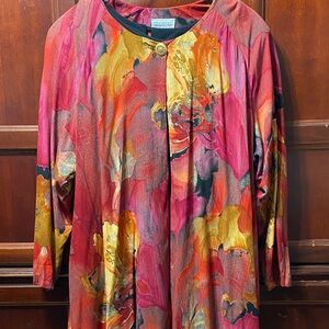 Sharon Anthony Vintage Multicolor Artistic jacket and black dress plus size 22W